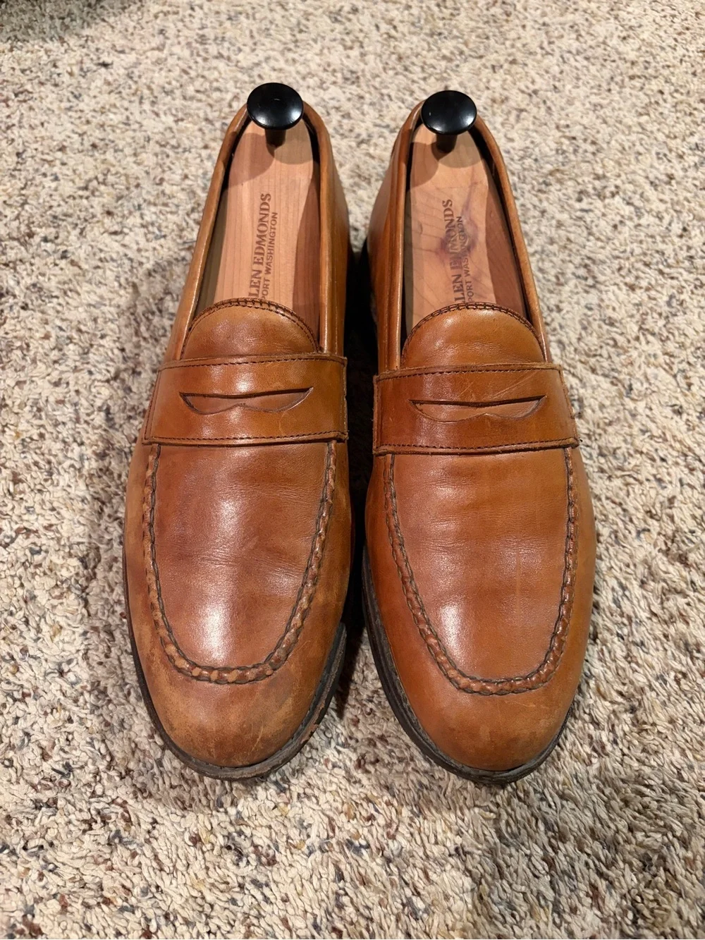 Allen Edmonds Walnut Penny Loafers - Soft Soles